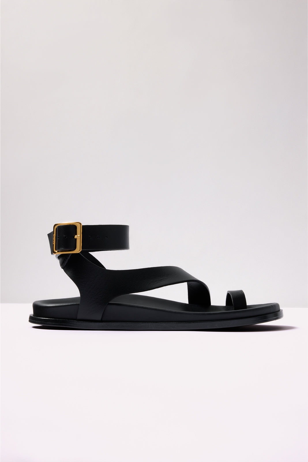 Myles Black Leather Sandals