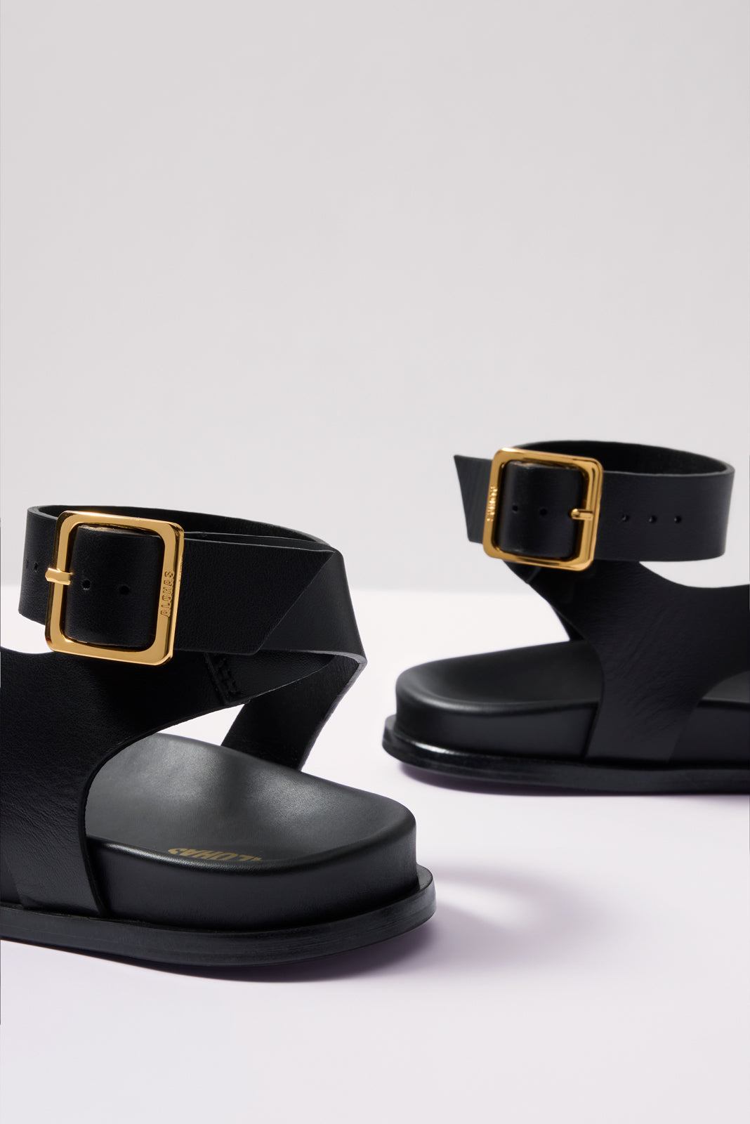 Myles Black Leather Sandals