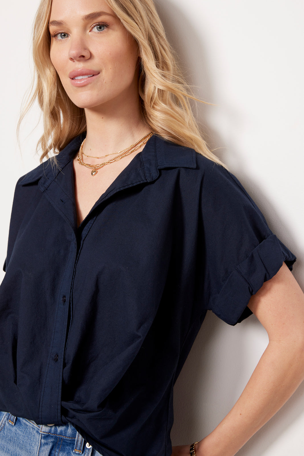 Voile Twist Front Shirt