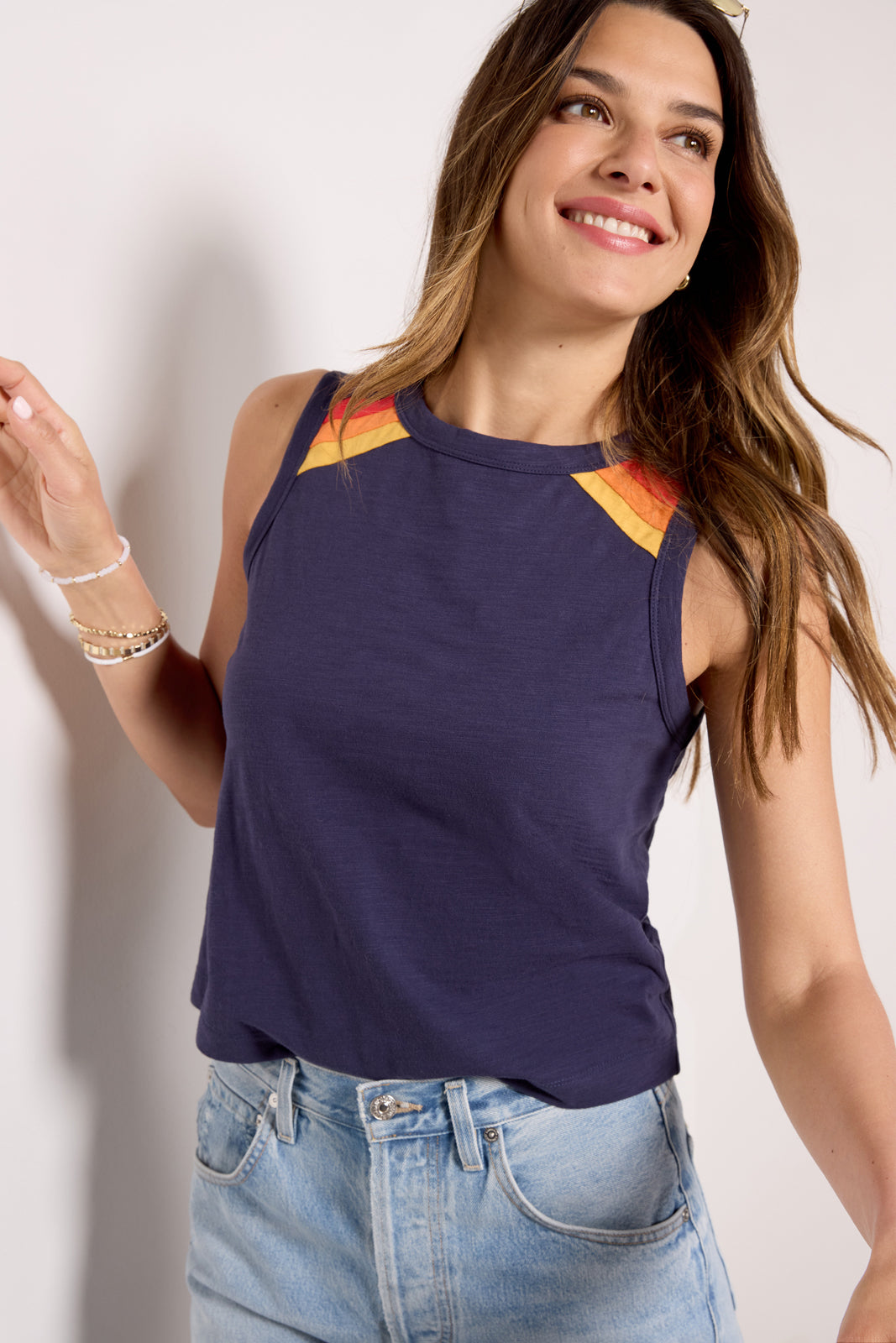 Ayla Stripe Raglan Tank