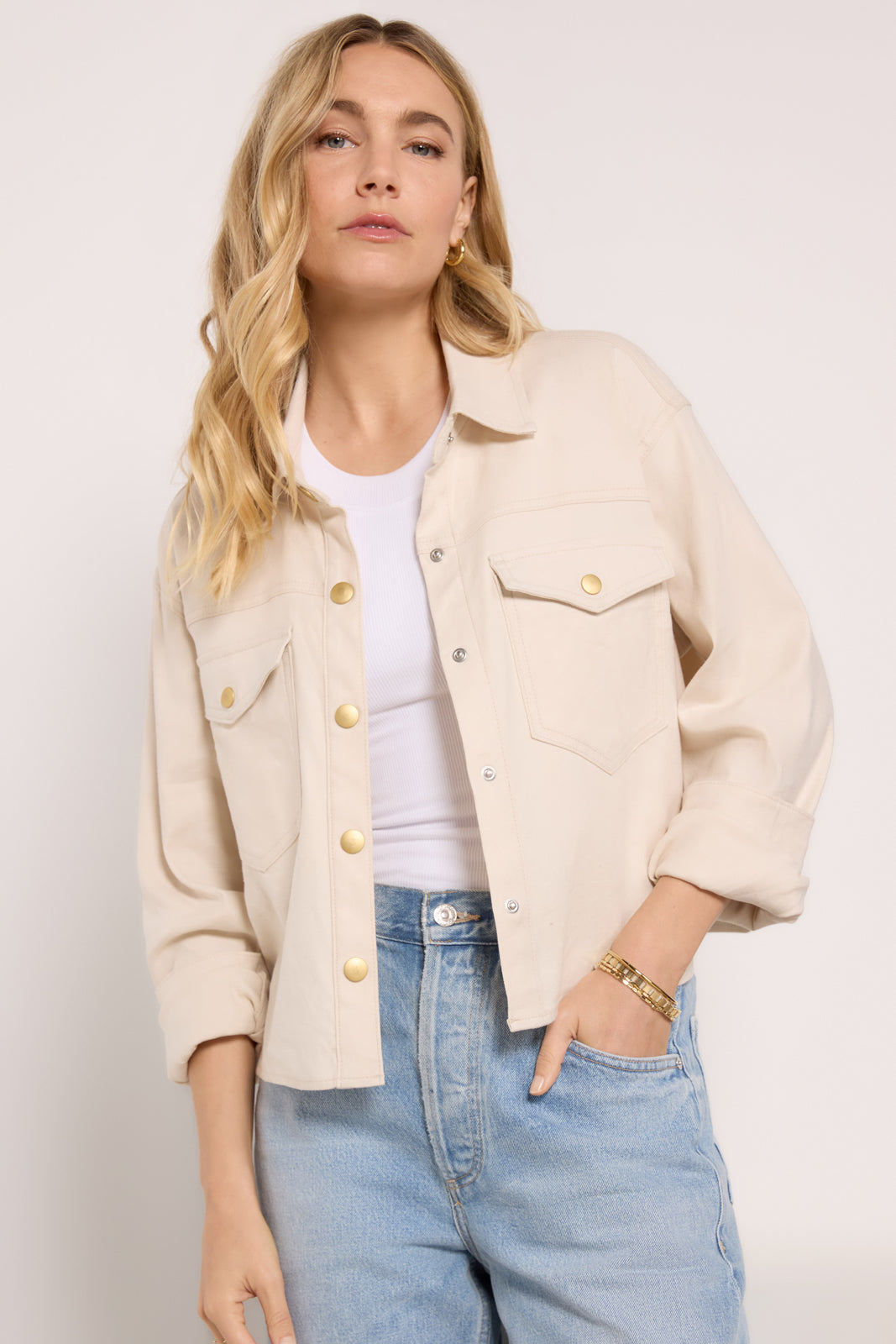 Frankie Stretch Linen Shacket