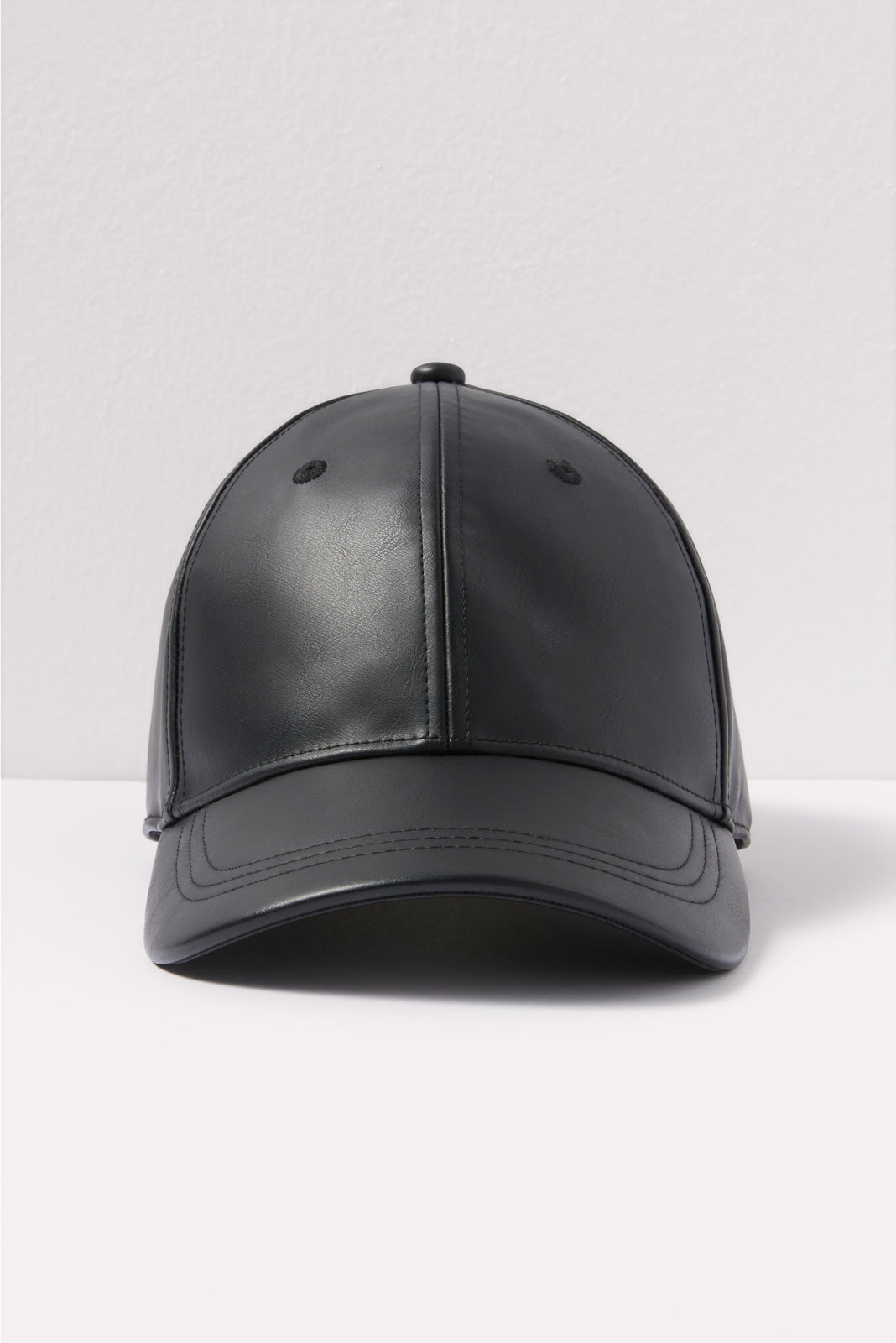 Faux Leather Baseball Hat