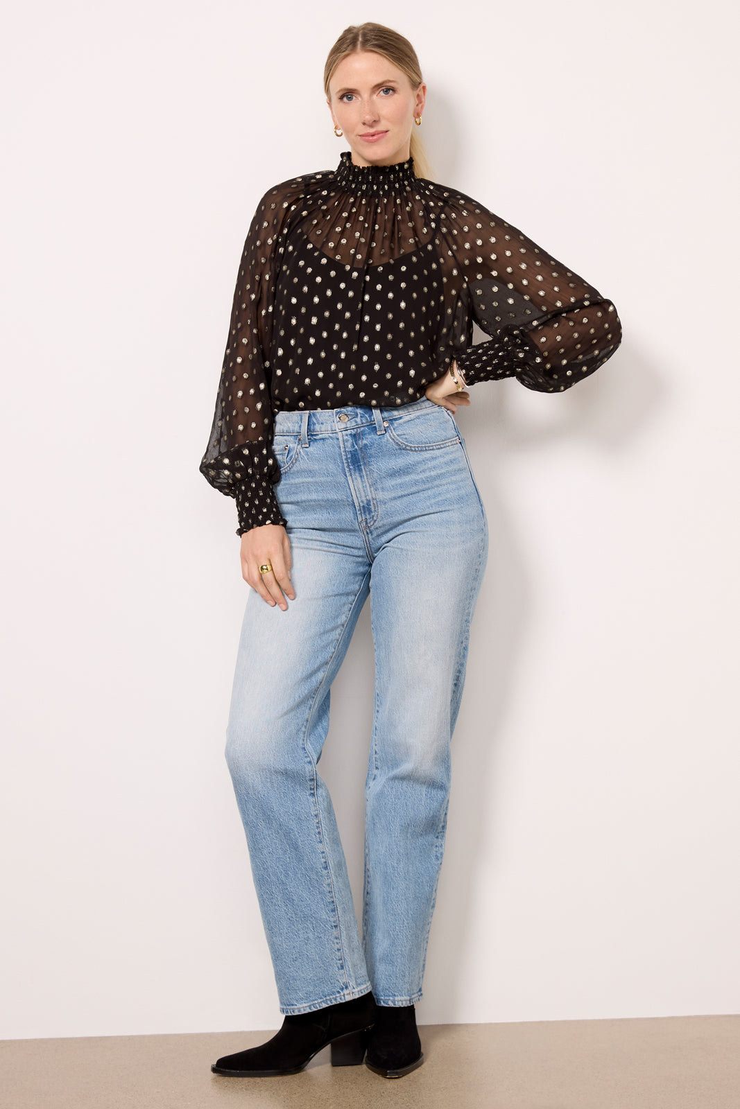 Millie Metallic Dot Blouse