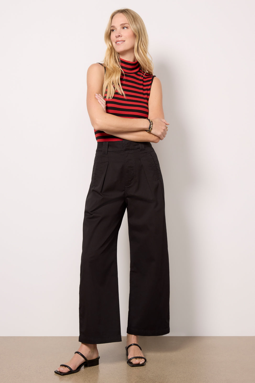 Cara Cropped Pleated Trouser