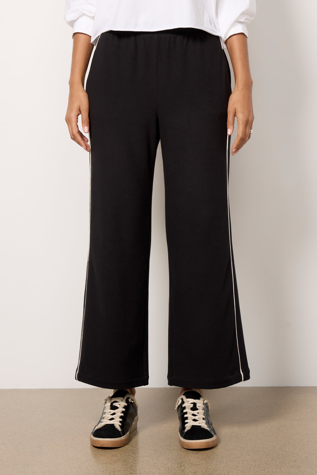 Brushed Rib Wide Leg Pant 28`