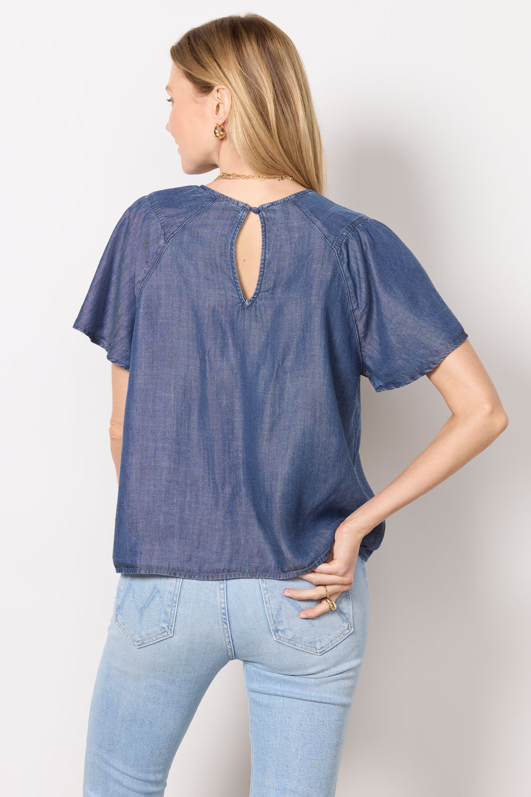 Alice Chambray Flutter Top