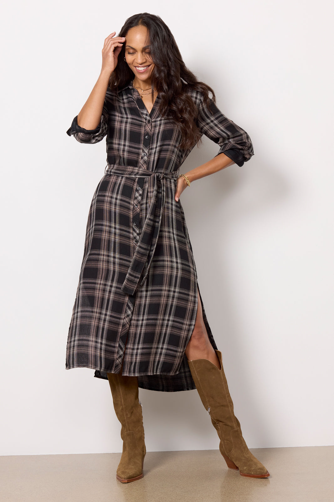 Long Sleeve Belted Duster