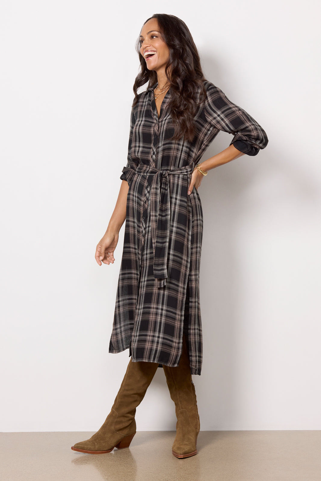 Long Sleeve Belted Duster