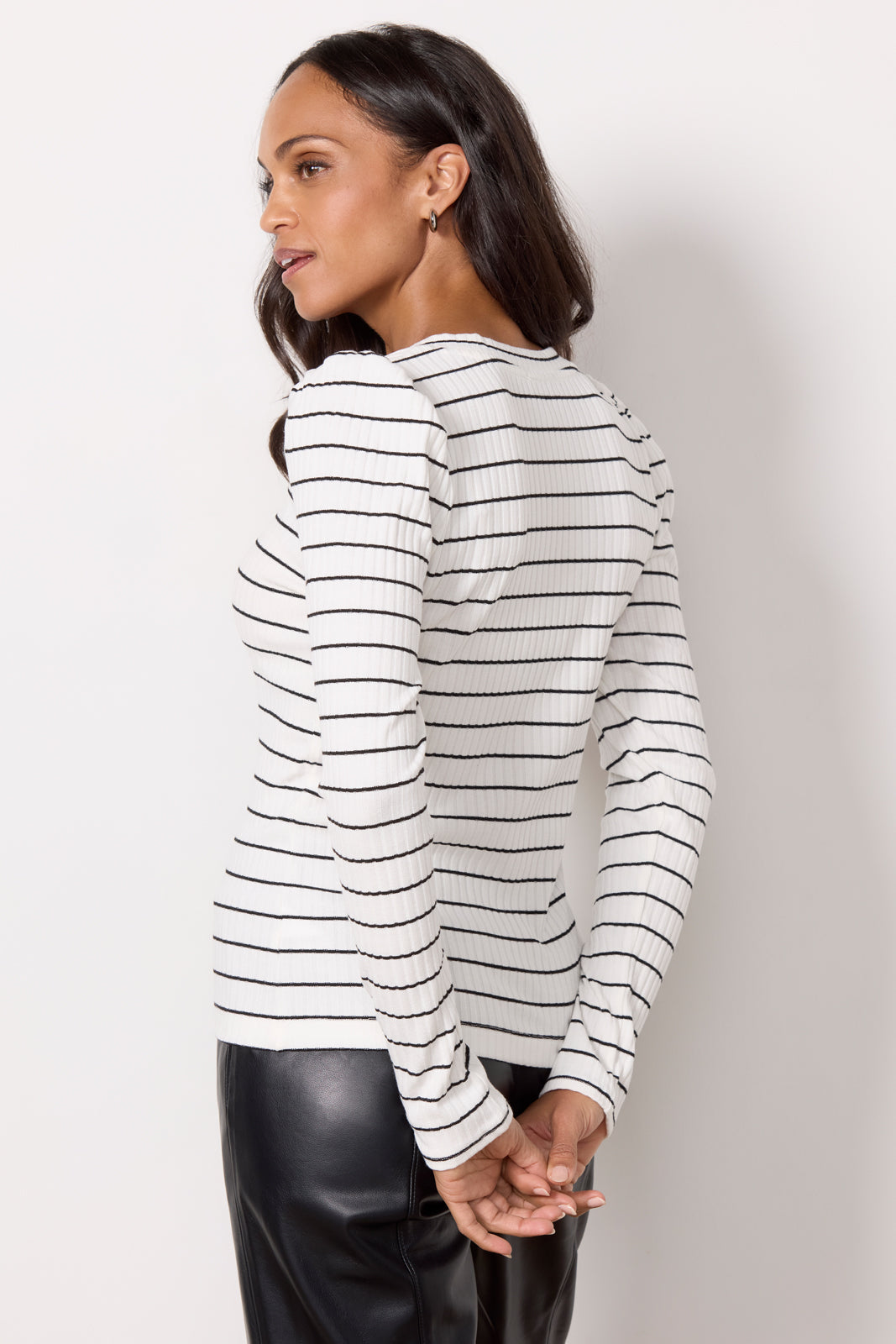 Penn Stripe V Neck Top