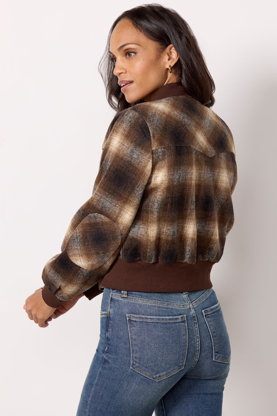 Enly Plaid Bomber