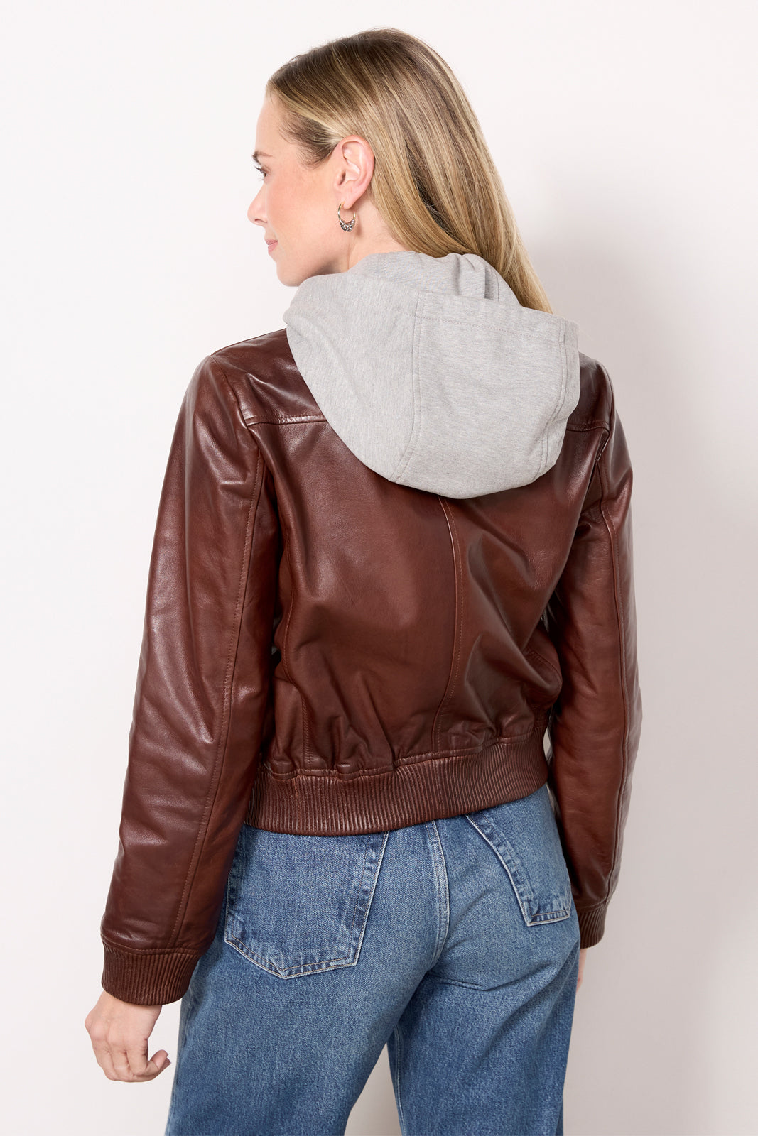 Candace Leather Bomber