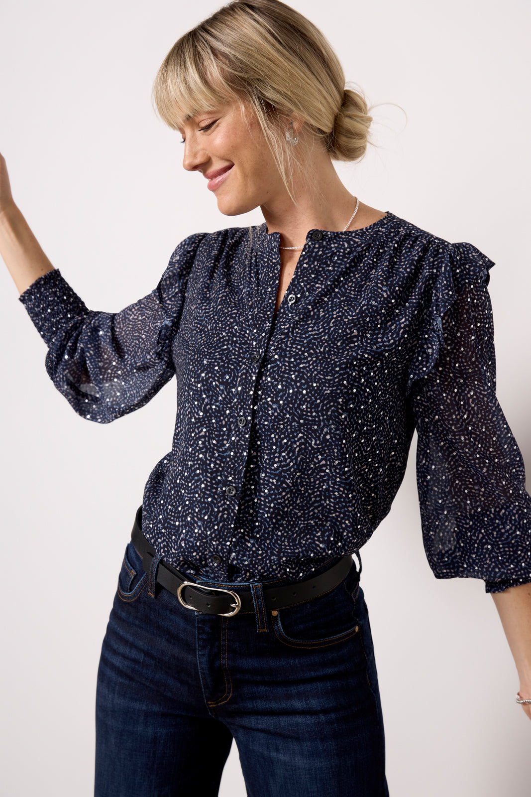 June Dotty Printed Blouse