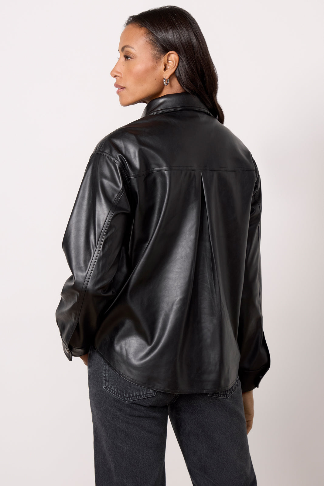 Arli Faux Leather Shirt