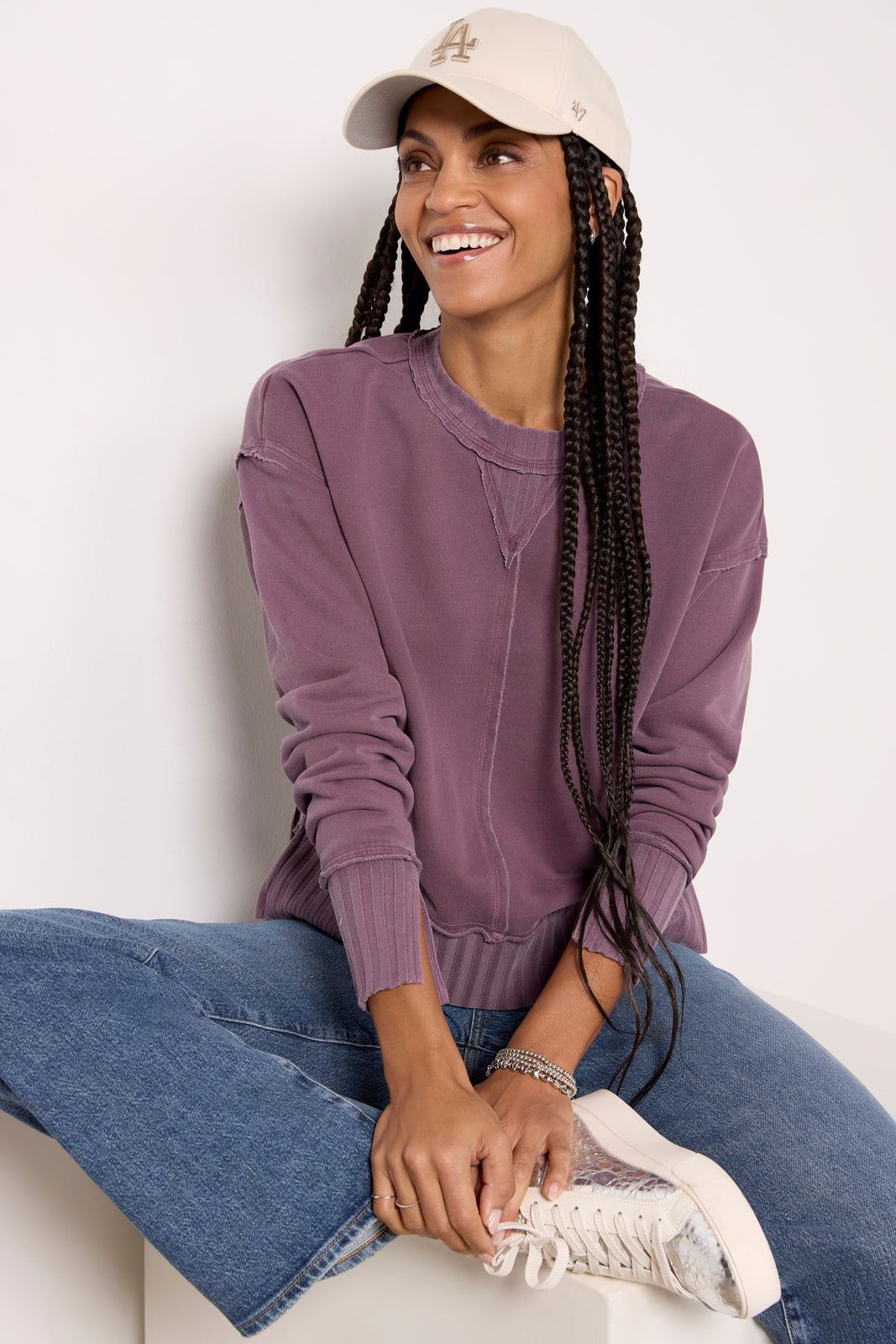 Maeve Rib Trim Sweatshirt