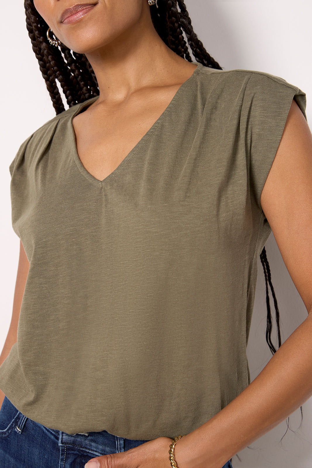 Kinsley Pleated Shoulder Top