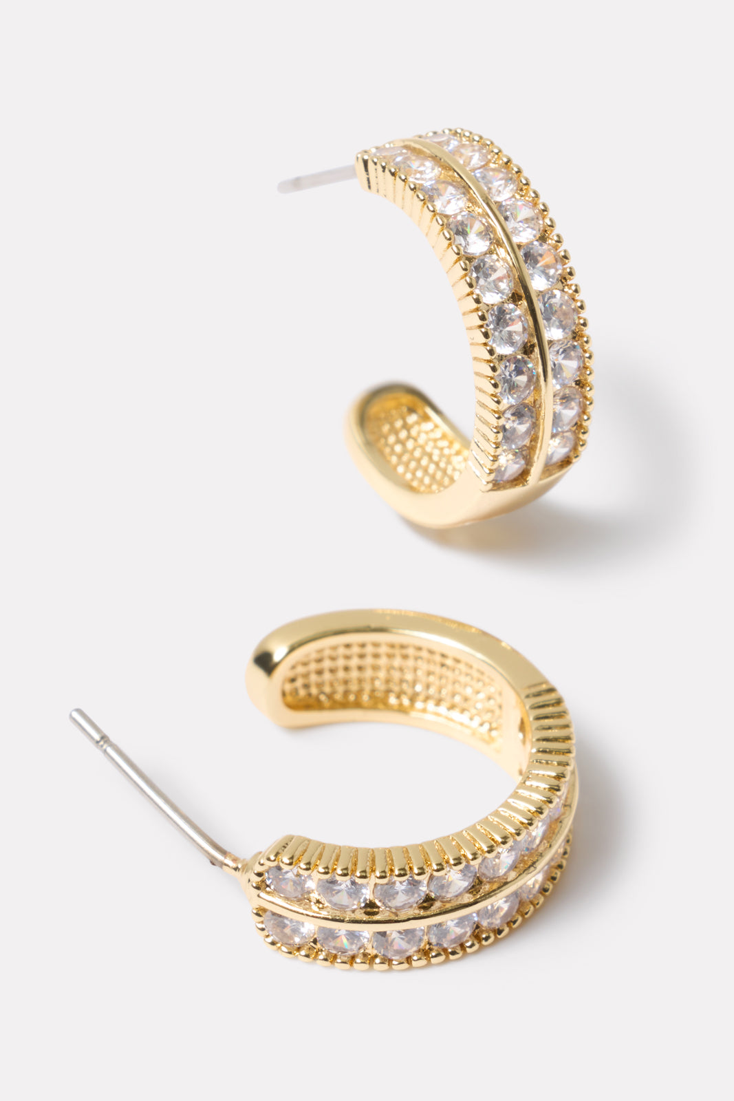 Piers Two Row Pave Earring