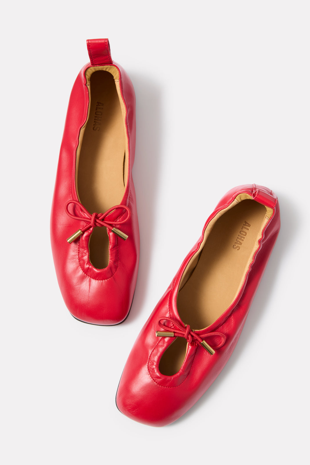 Rosalind Red Leather Ballet Flats