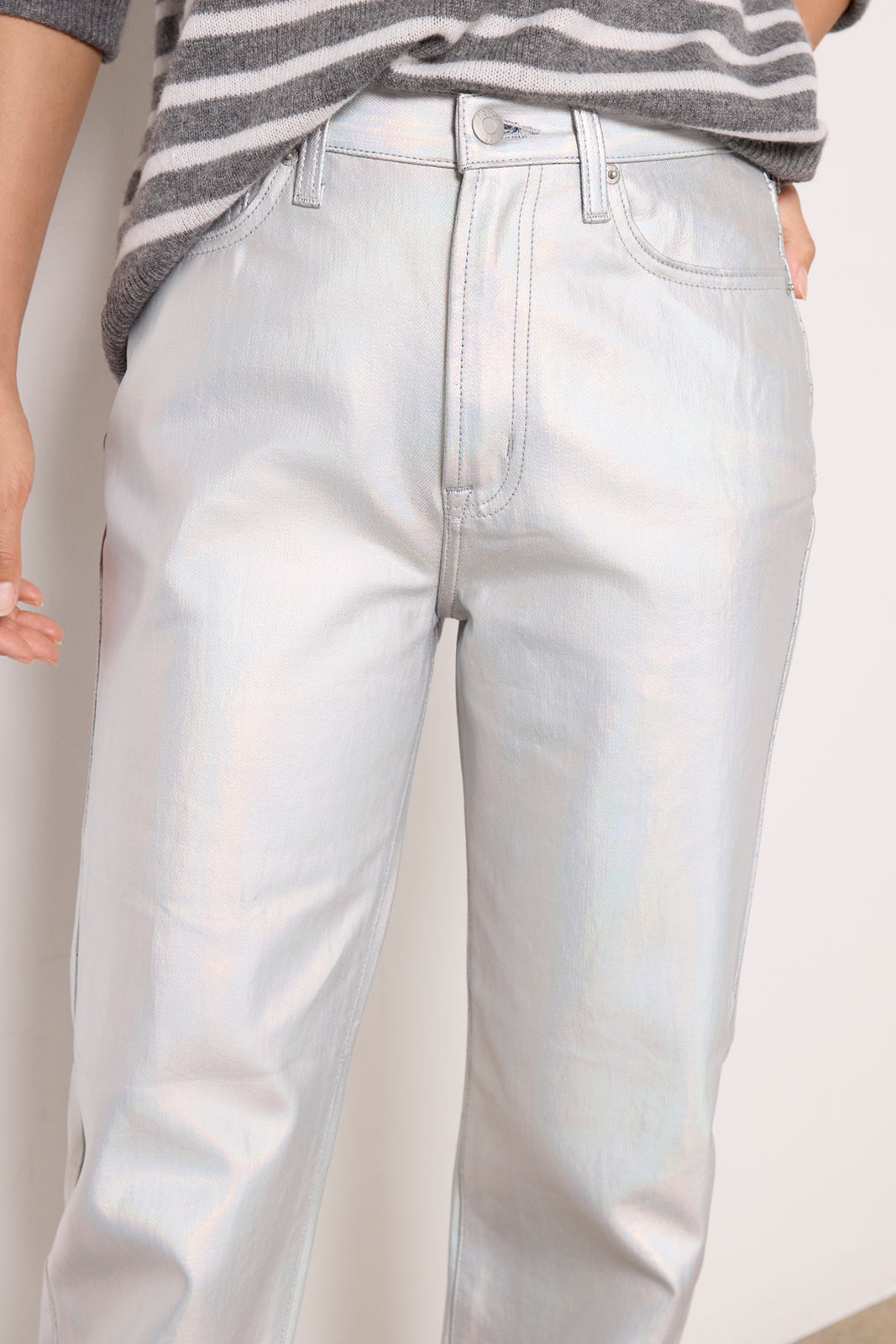 Cassie Metallic Straight Leg