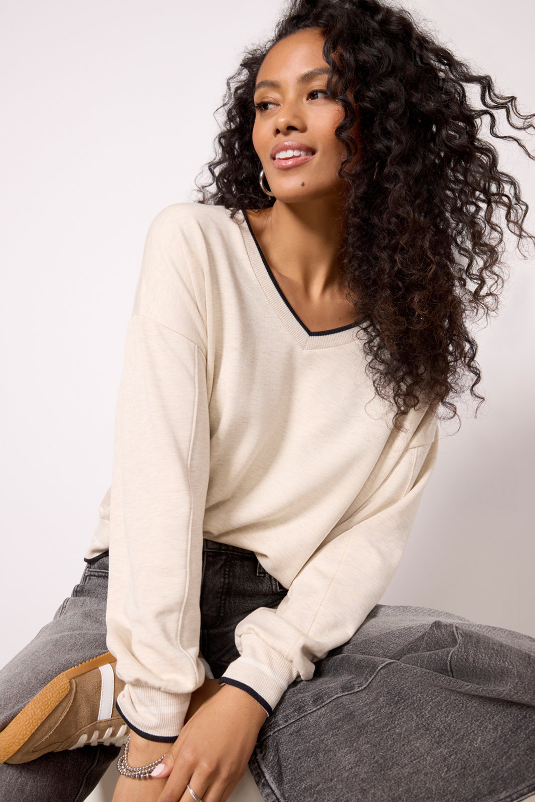 Elena V Neck Sweatshirt