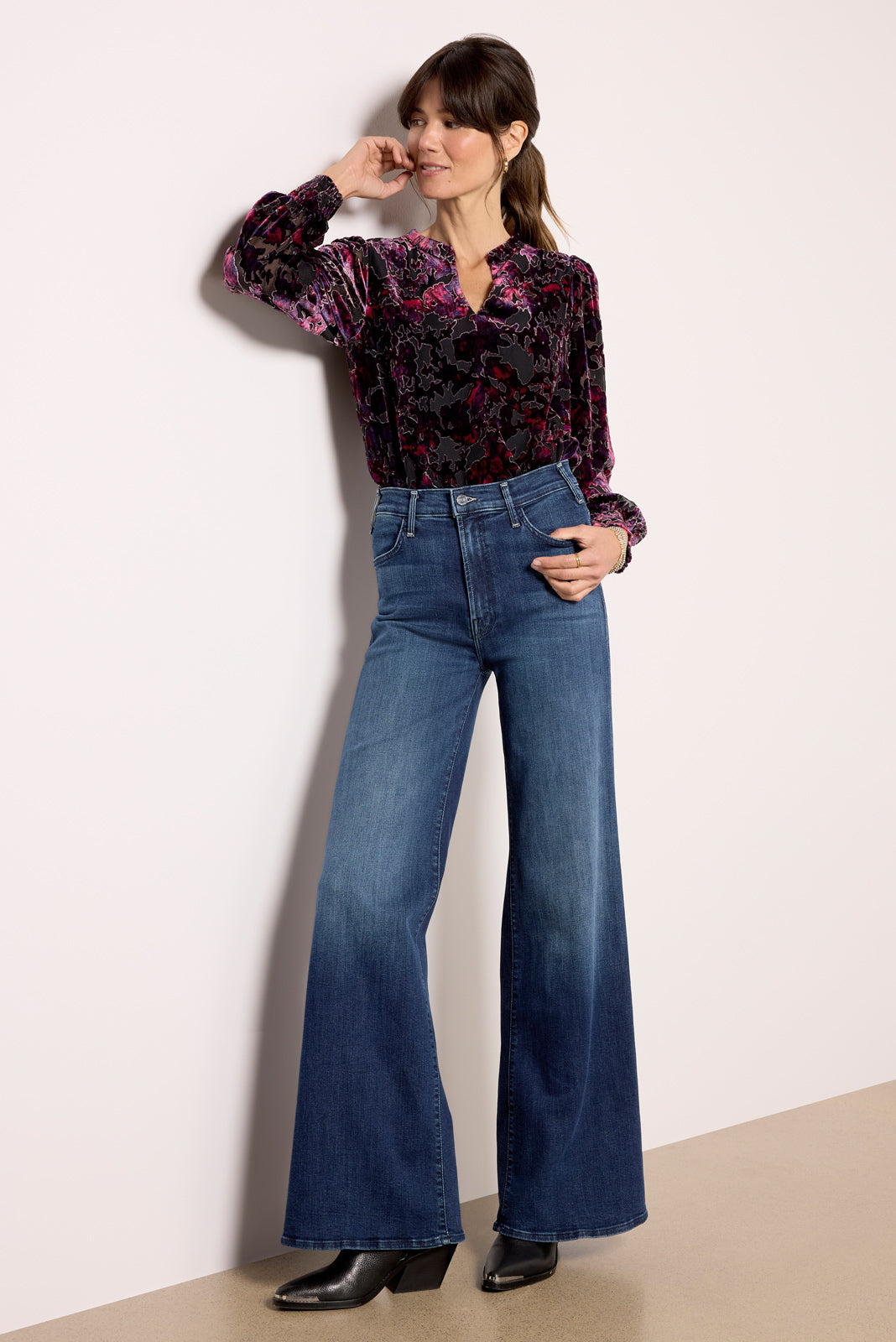 Jesse Burnout Velvet Blouse