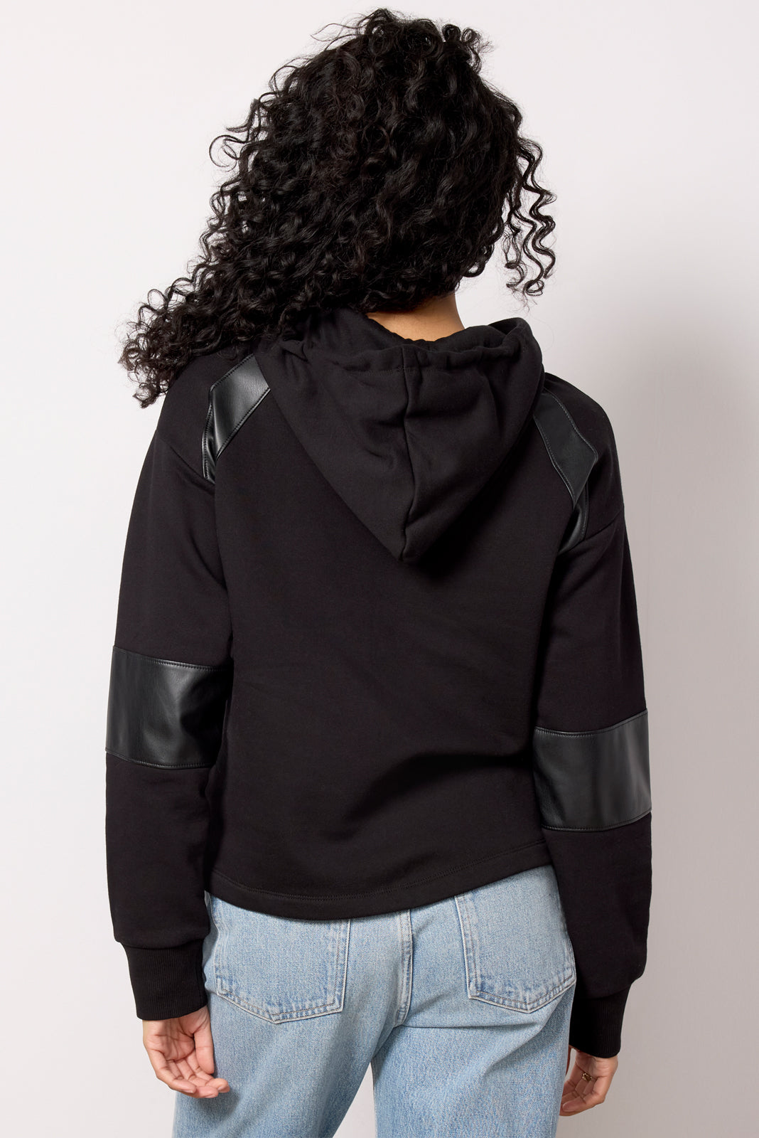 Nickie Faux Leather Hoodie