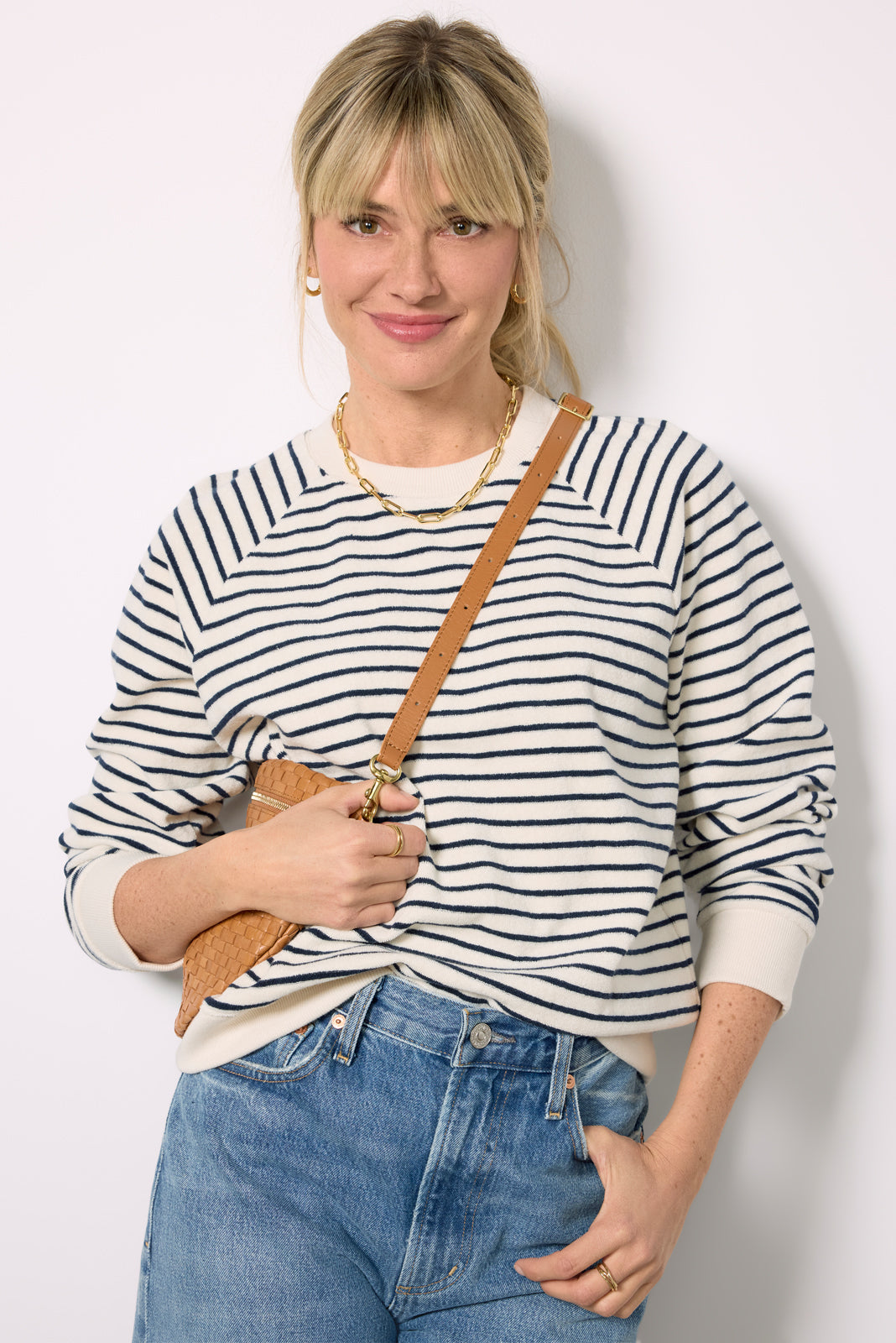 Theron Sailor Stripe Terry Sweatshirt