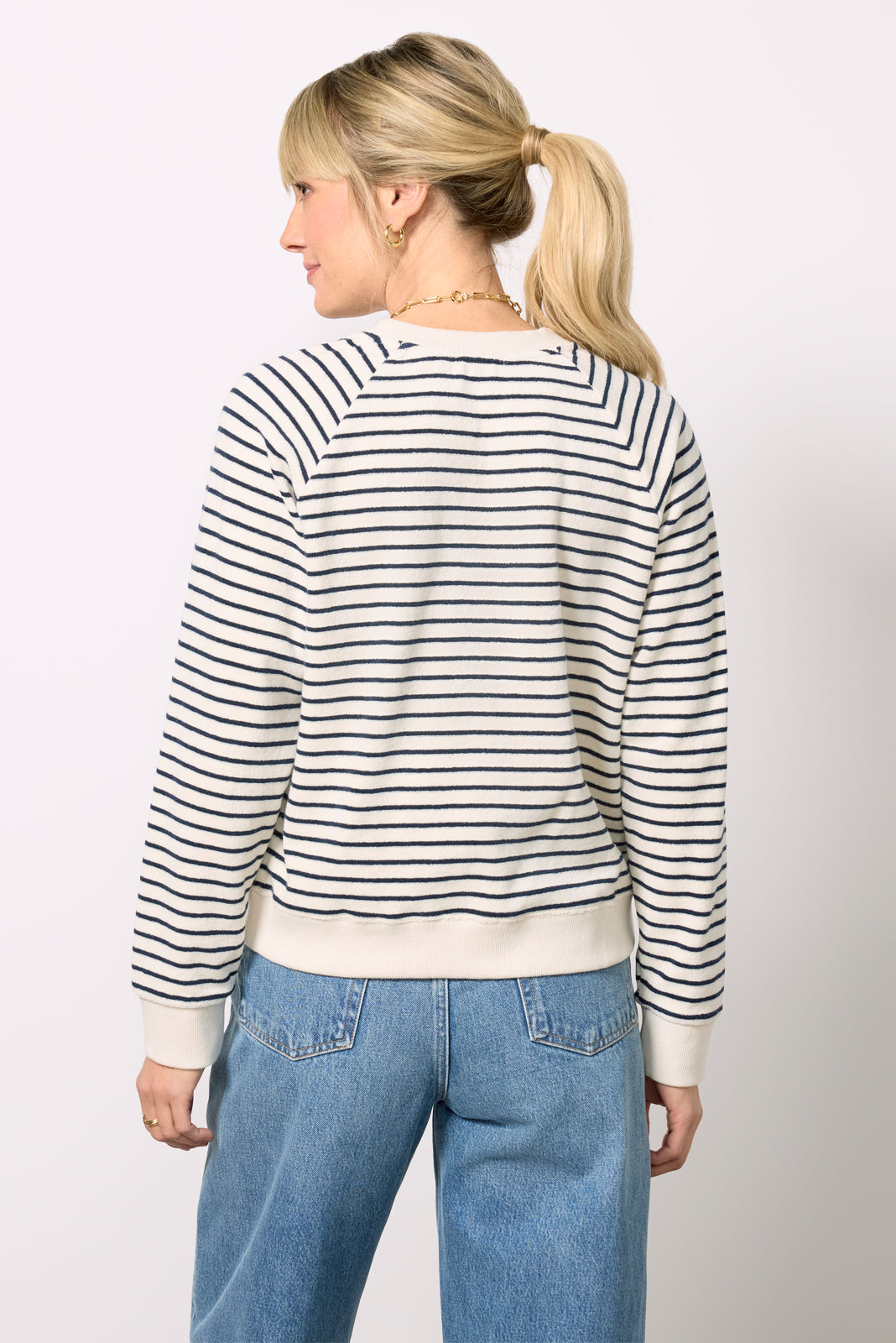 Theron Sailor Stripe Terry Sweatshirt