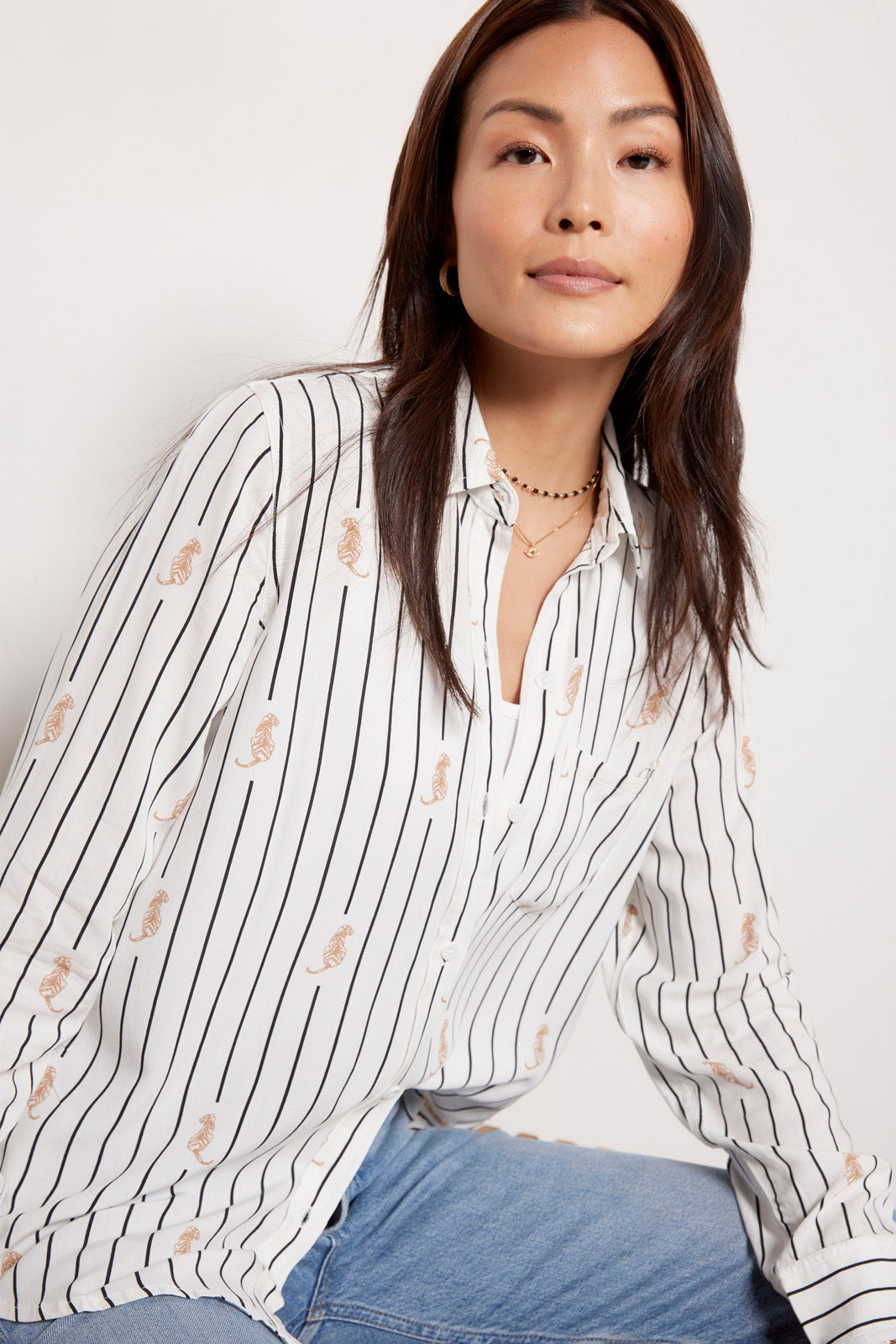 Kathryn Striped Tiger Shirt