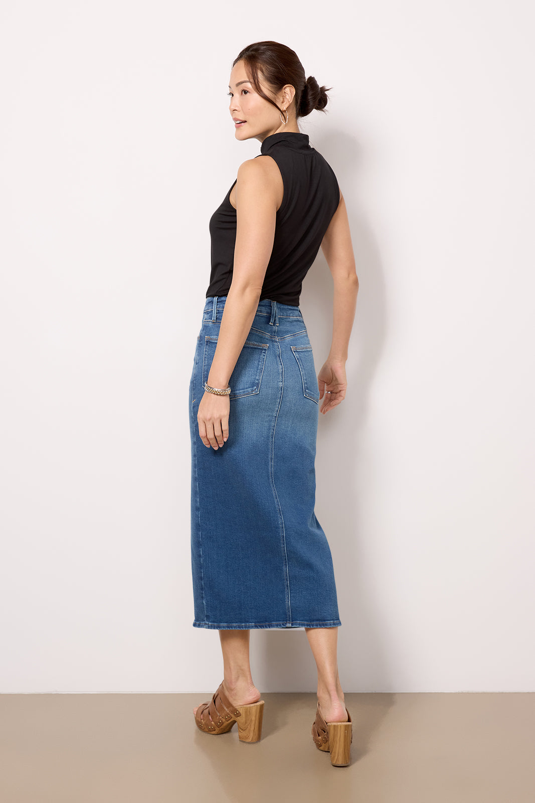 Slit Front Midi Skirt