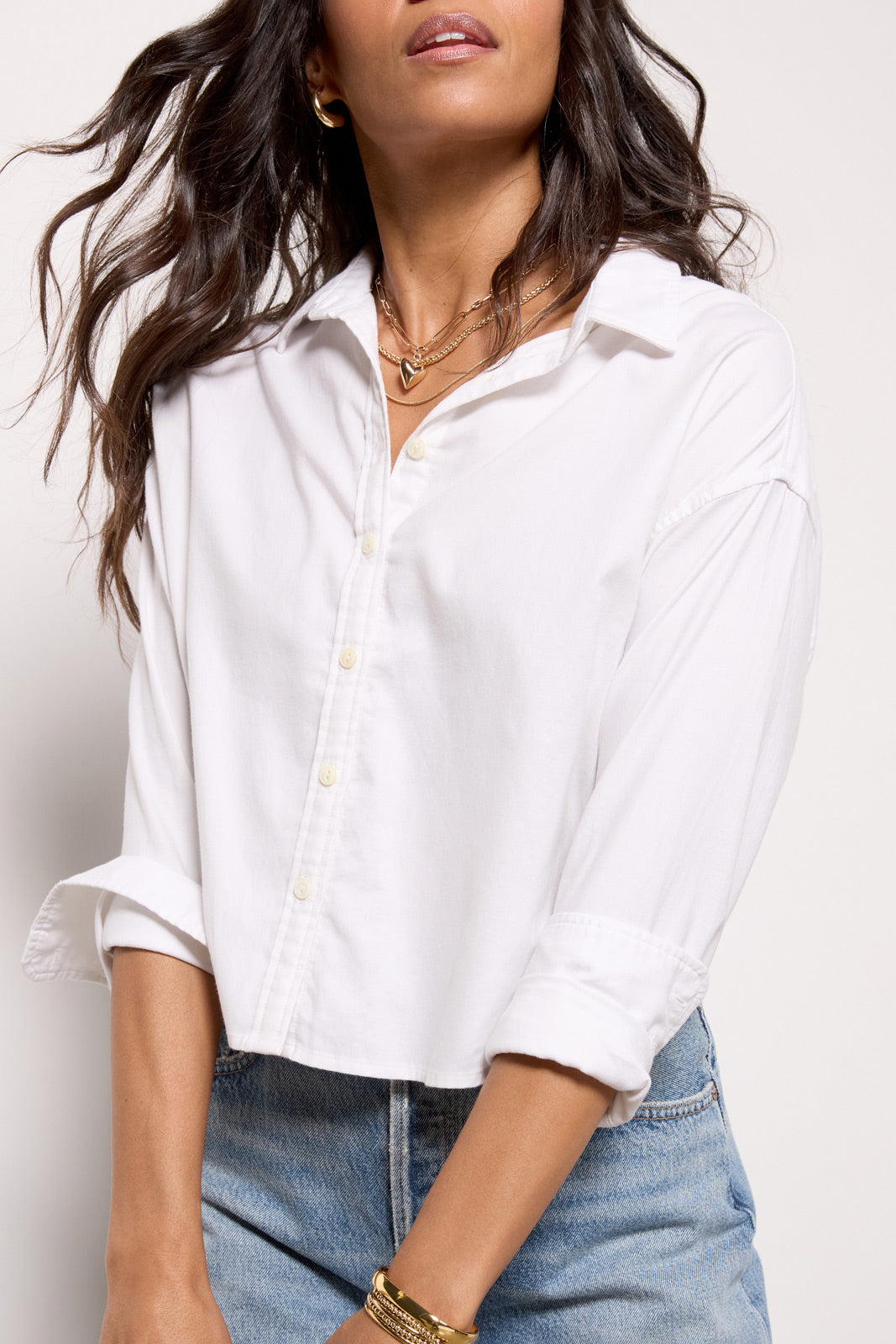 Stretch Oxford Crop Shirt